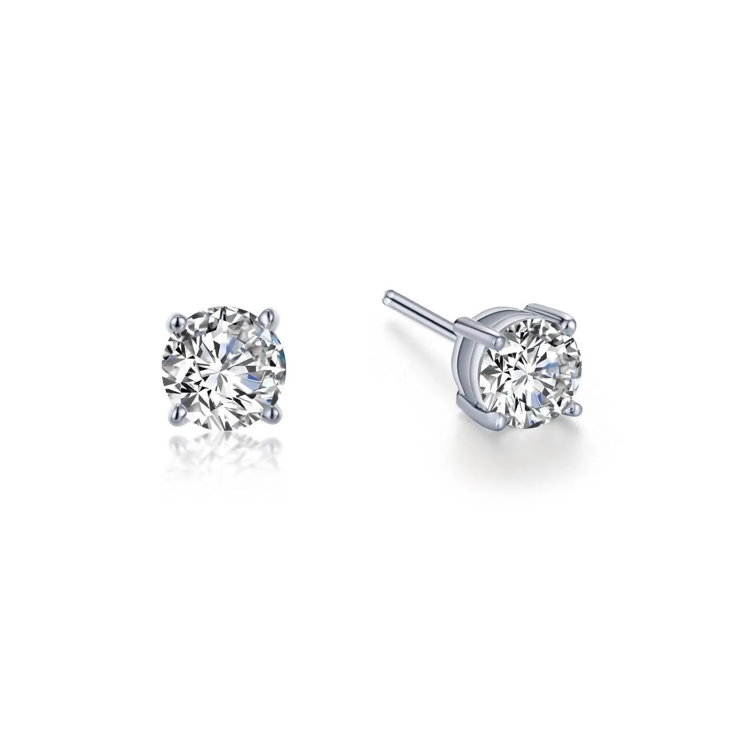 1 Ctw Solitaire Stud Earrings In Silver