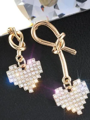 1 Pair Drop Earrings For Street Date Alloy Classic Sweet Heart for Women