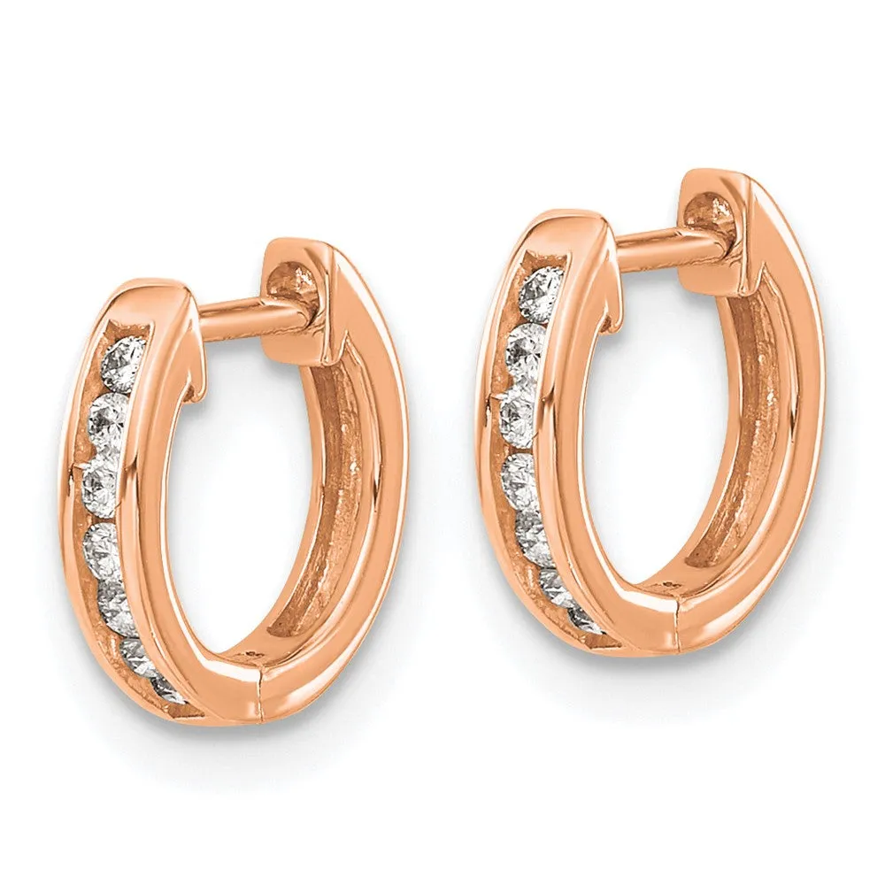 1/10 CTW Diamond Hoop Earrings in 14KT Rose Gold