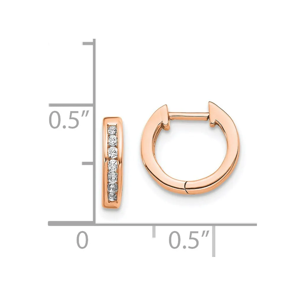 1/10 CTW Diamond Hoop Earrings in 14KT Rose Gold