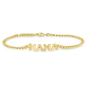 14k 4 Letter Small Curb Chain Bracelet