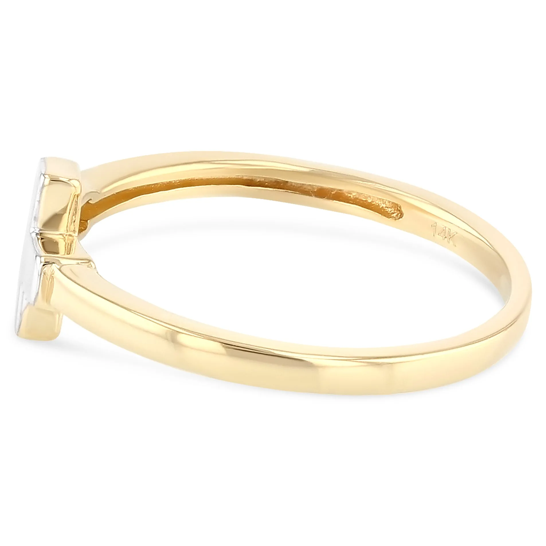 14K Solid Gold Simple Religious Cross Ring