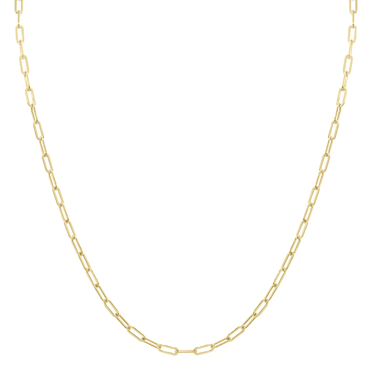 14K Yellow Gold Filled 2.5Mm Flat Link Paperclip Chain With Lobster Clasp - 18 Inch