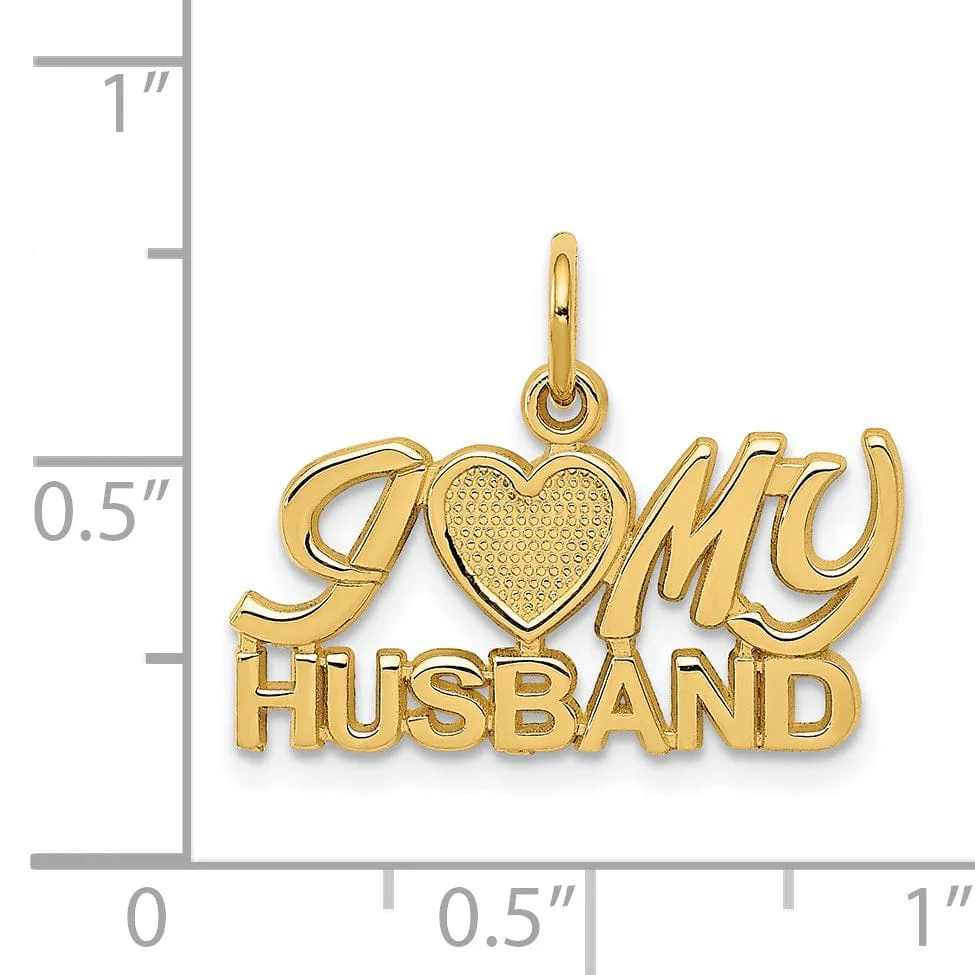 14k Yellow Gold I Heart My Husband Charm