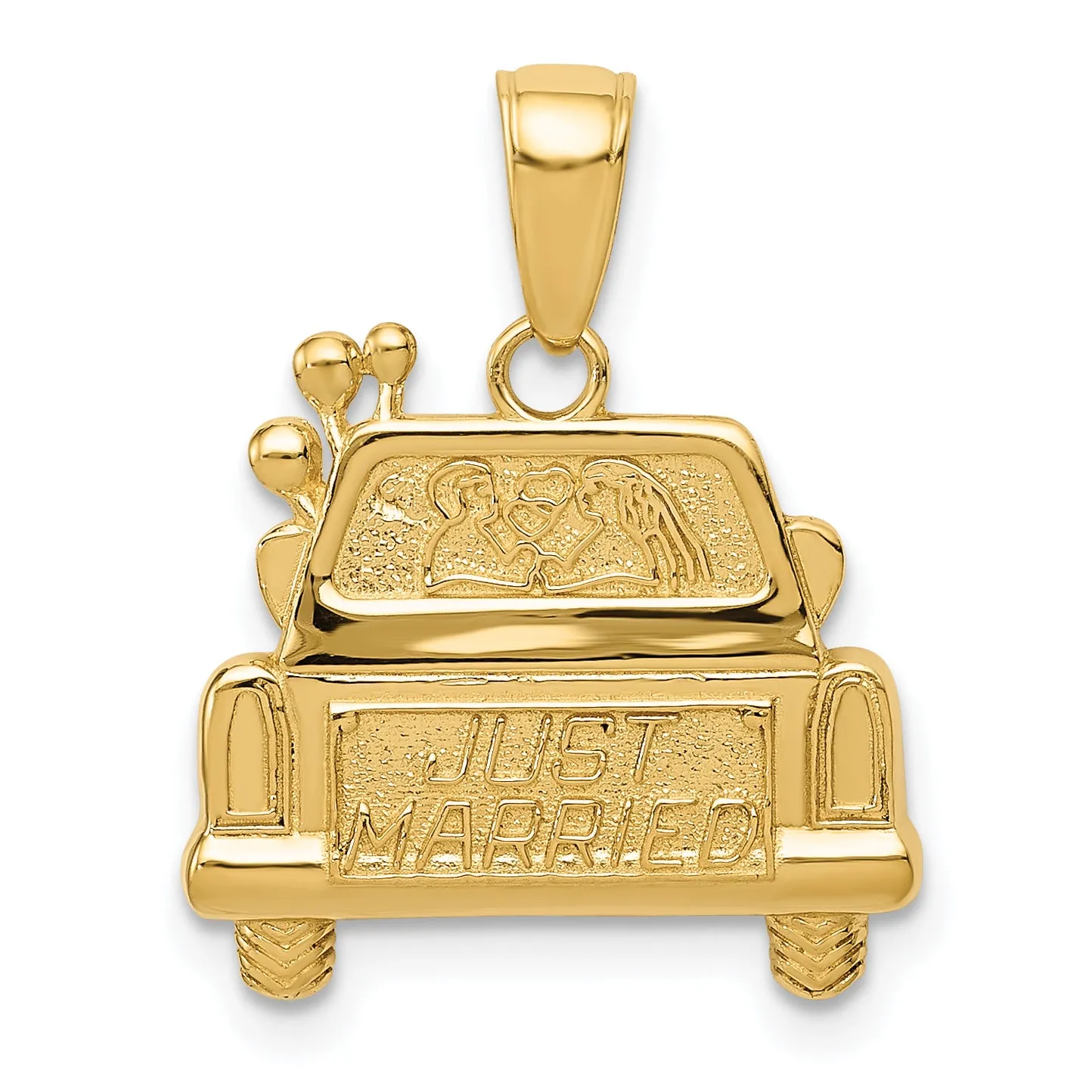 14k Yellow Gold Polished Finish Just Married Pendant