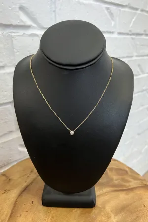 18K Diamond Pendant Dainty Necklace