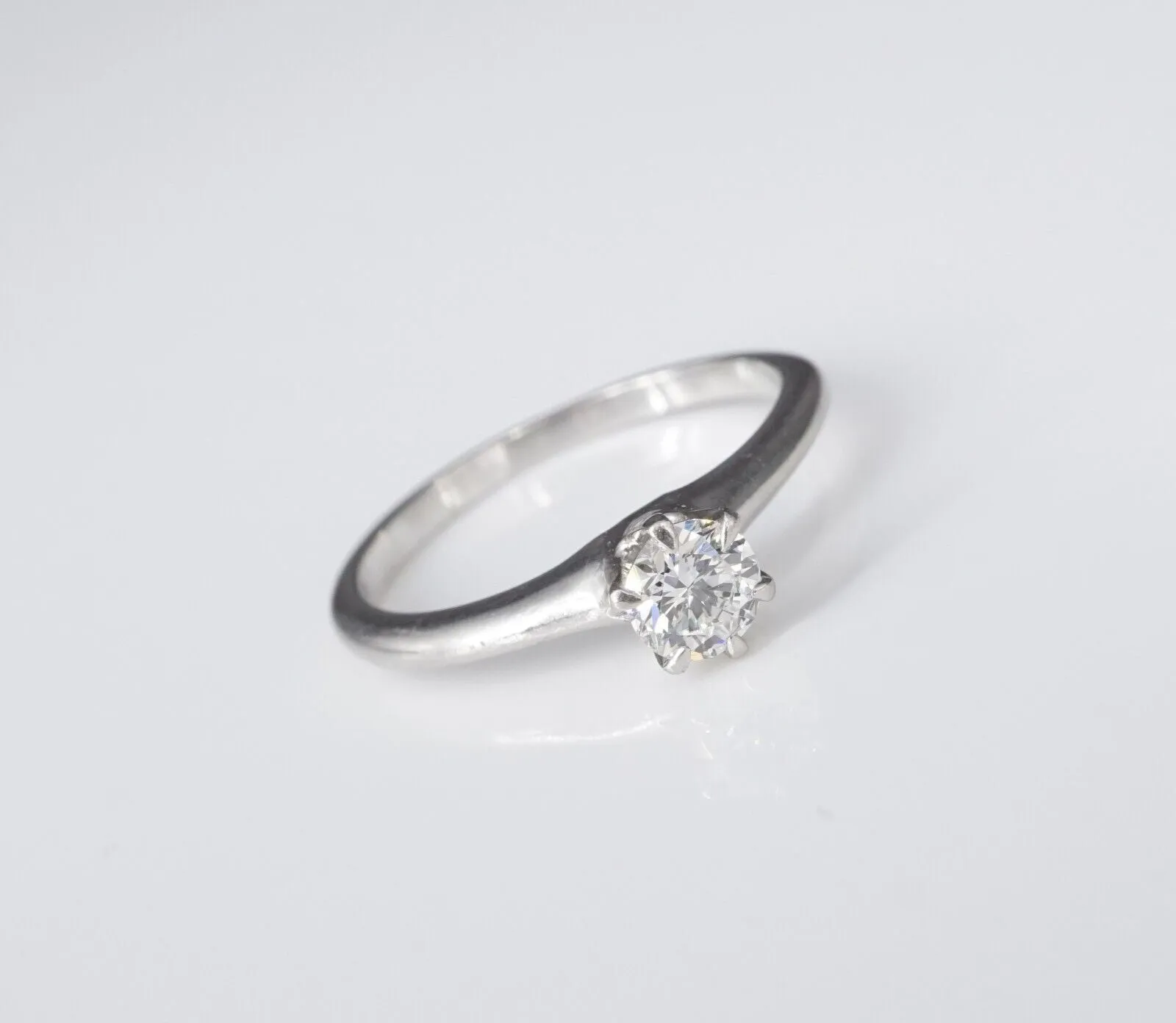 1930s Diamond Engagement Ring Platinum 1/3 carat Solitaire Size 5.5 RG4079