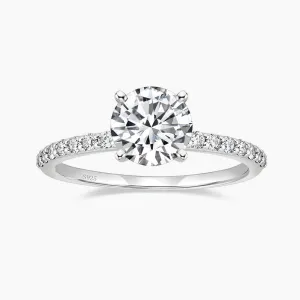 925 Sterling Silver Round Brilliant CZ Ring For Women