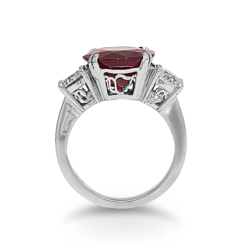 African Ruby and Diamond Ring