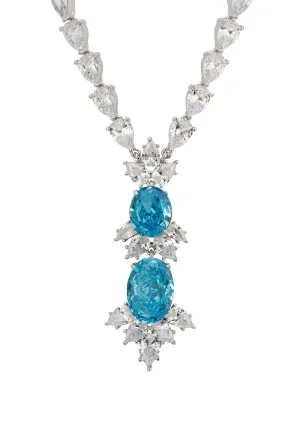 Ascot Statement Necklace Blue Topaz Silver