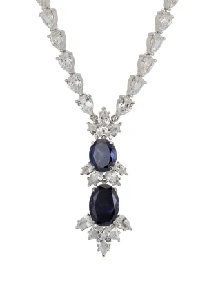 Ascot Statement Necklace Tanzanite Silver