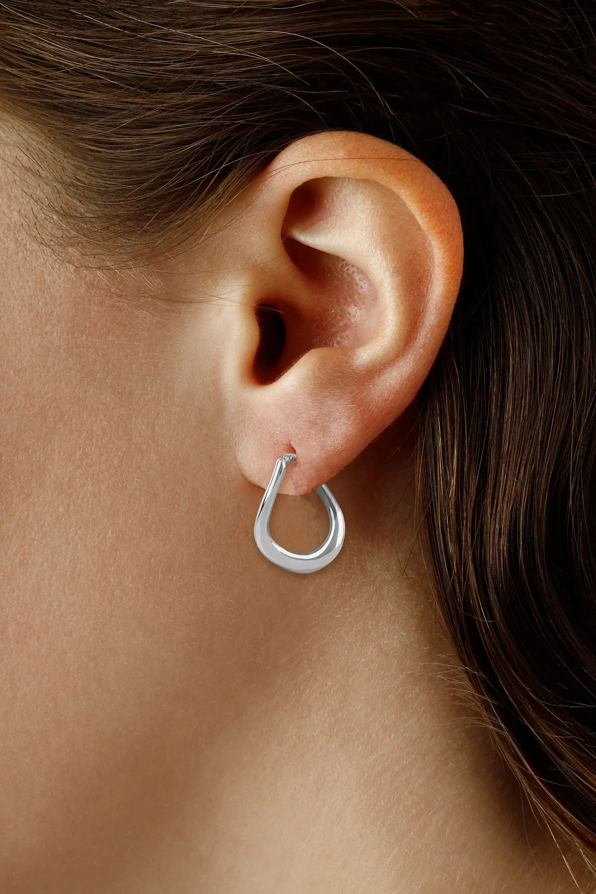 Ben Garelick Sterling Silver Small Wavy Hoop Earrings