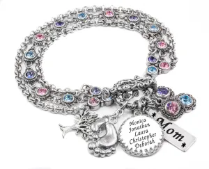 Birthstone Charm Bracelet for Mom & Grandma