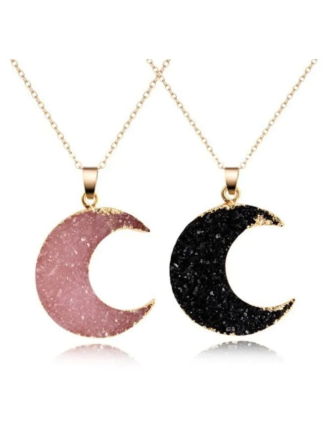 Black Moon Alloy Link Chain Necklace for Women - Add a Touch of Celestial Charm