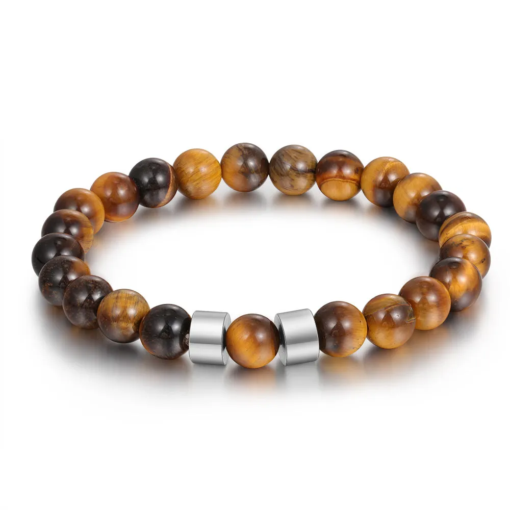 Chakra Custom Name Brads Tiger Eye Bracelet