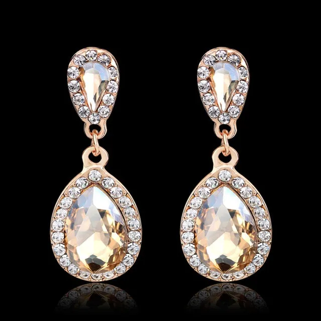 Champagne Crystal Drop Earrings