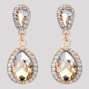 Champagne Crystal Drop Earrings