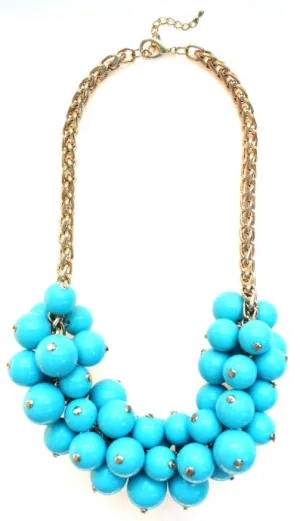 Chunky Beaded Cluster Statement Necklace