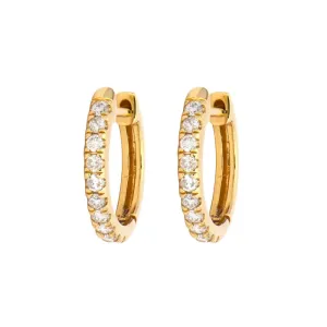 Classic Diamond Huggie Hoops by Three Stories Jewelry