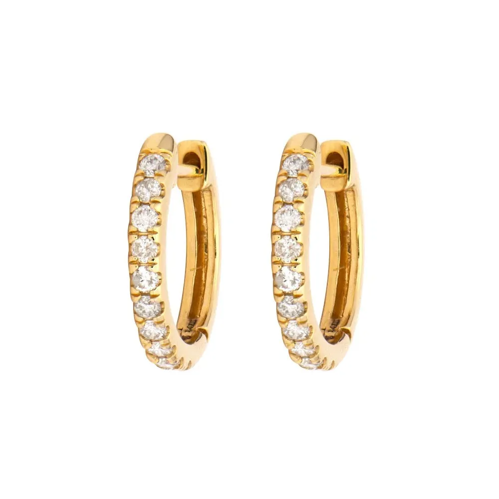 Classic Diamond Huggie Hoops by Three Stories Jewelry