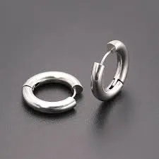 Classic Silver Huggie Hoop Earrings for Men