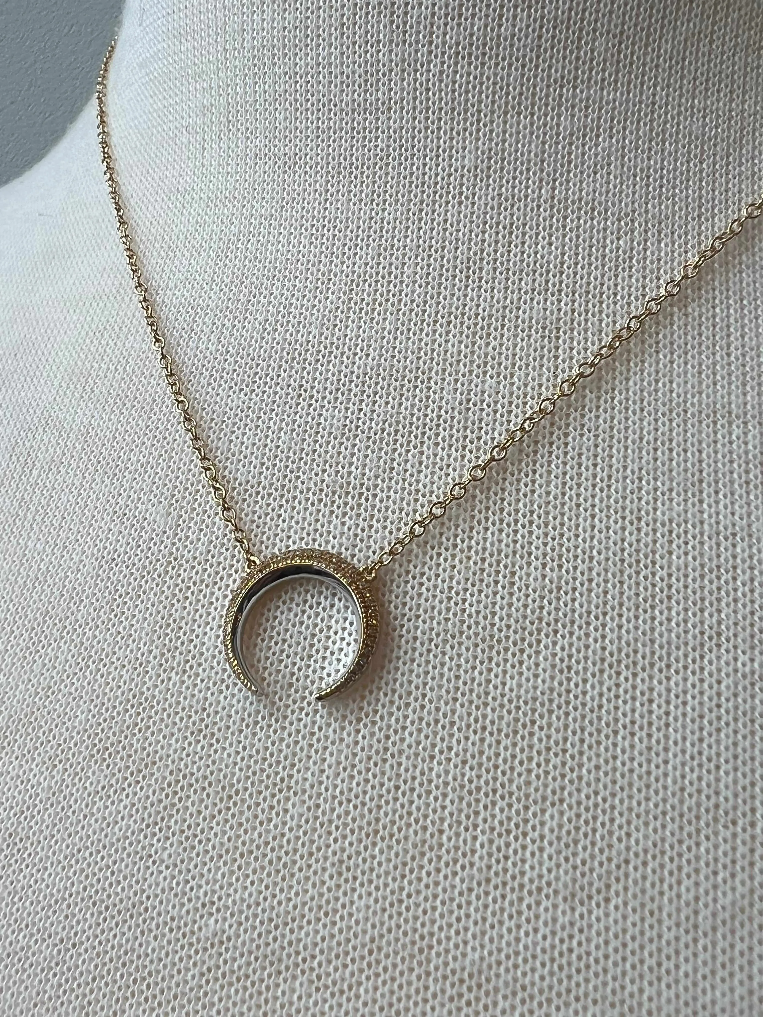 Crescent Horn Diamond Necklace