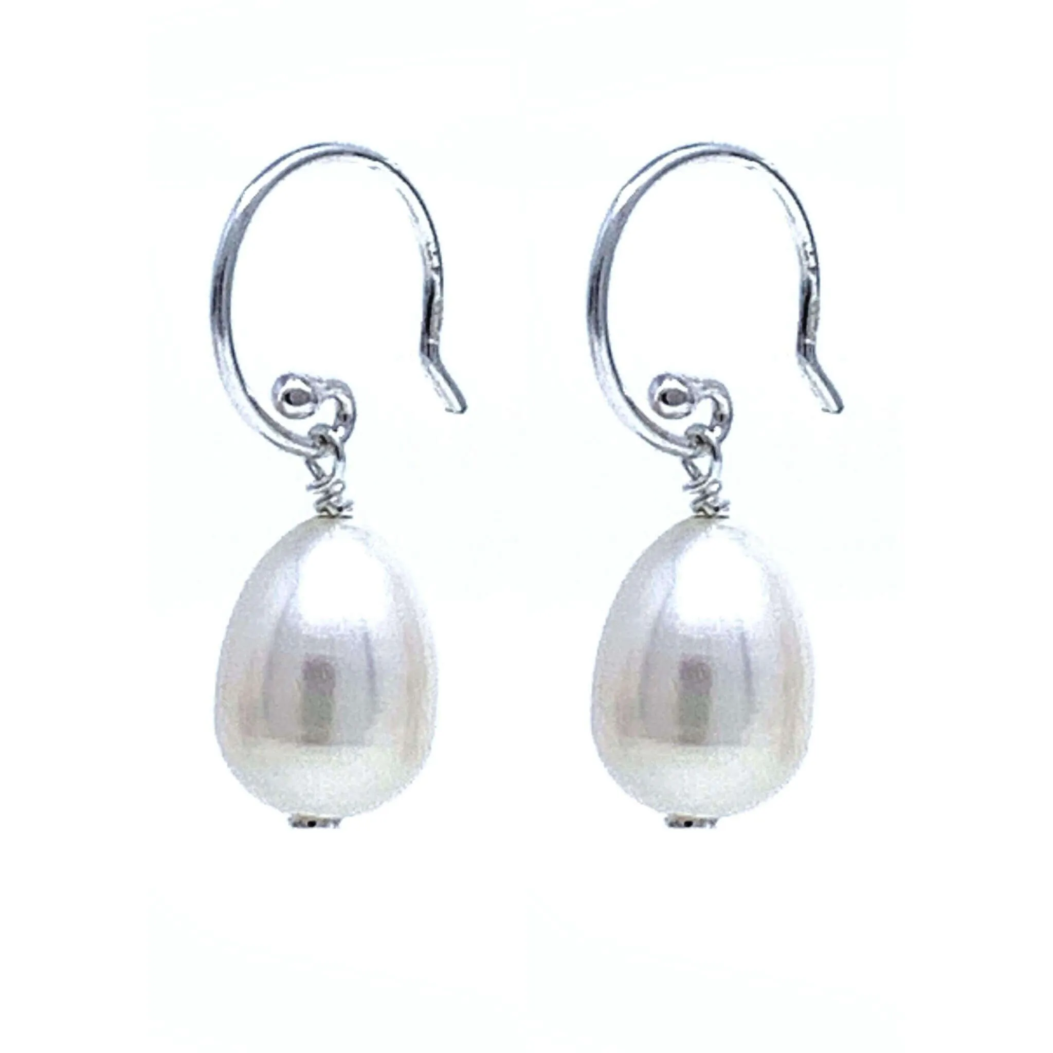 Cultured Freshwater Pearl Drop Earrings Sterling Silver