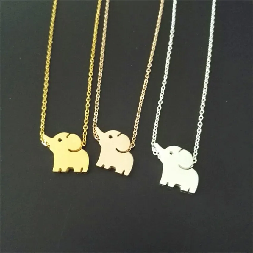 Cute Elephant Necklace Good Luck African Animal