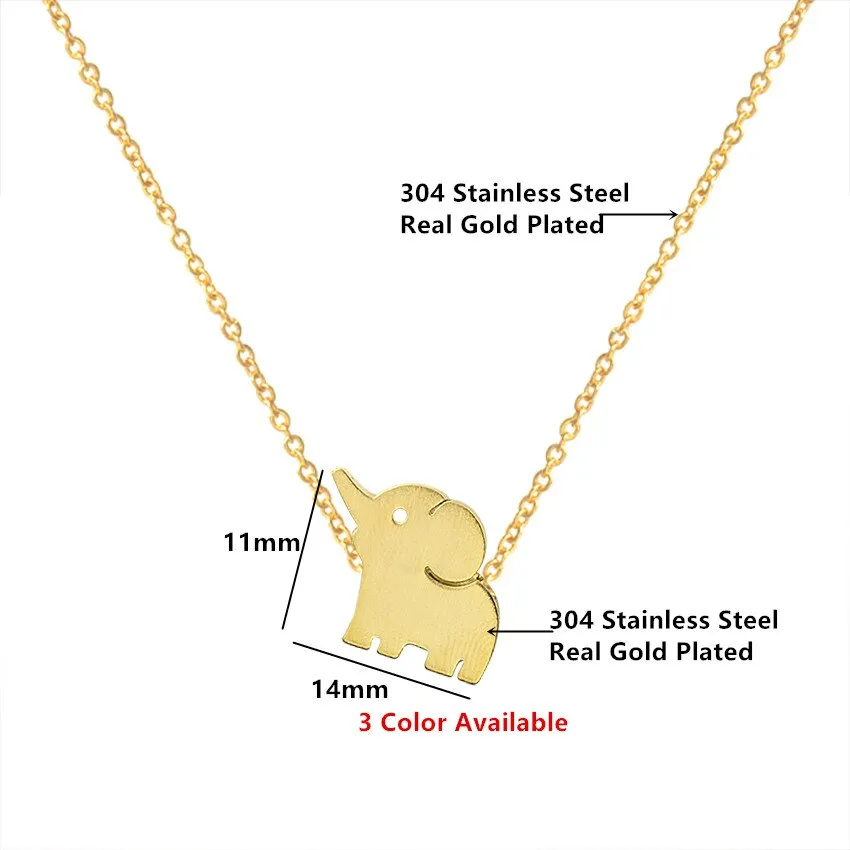 Cute Elephant Necklace Good Luck African Animal