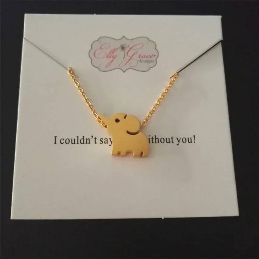 Cute Elephant Necklace Good Luck African Animal