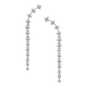 Diamond Drop Earrings .50 Cttw 10k White Gold