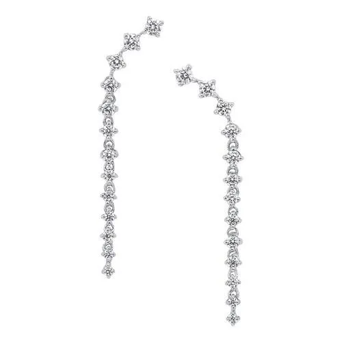 Diamond Drop Earrings .50 Cttw 10k White Gold