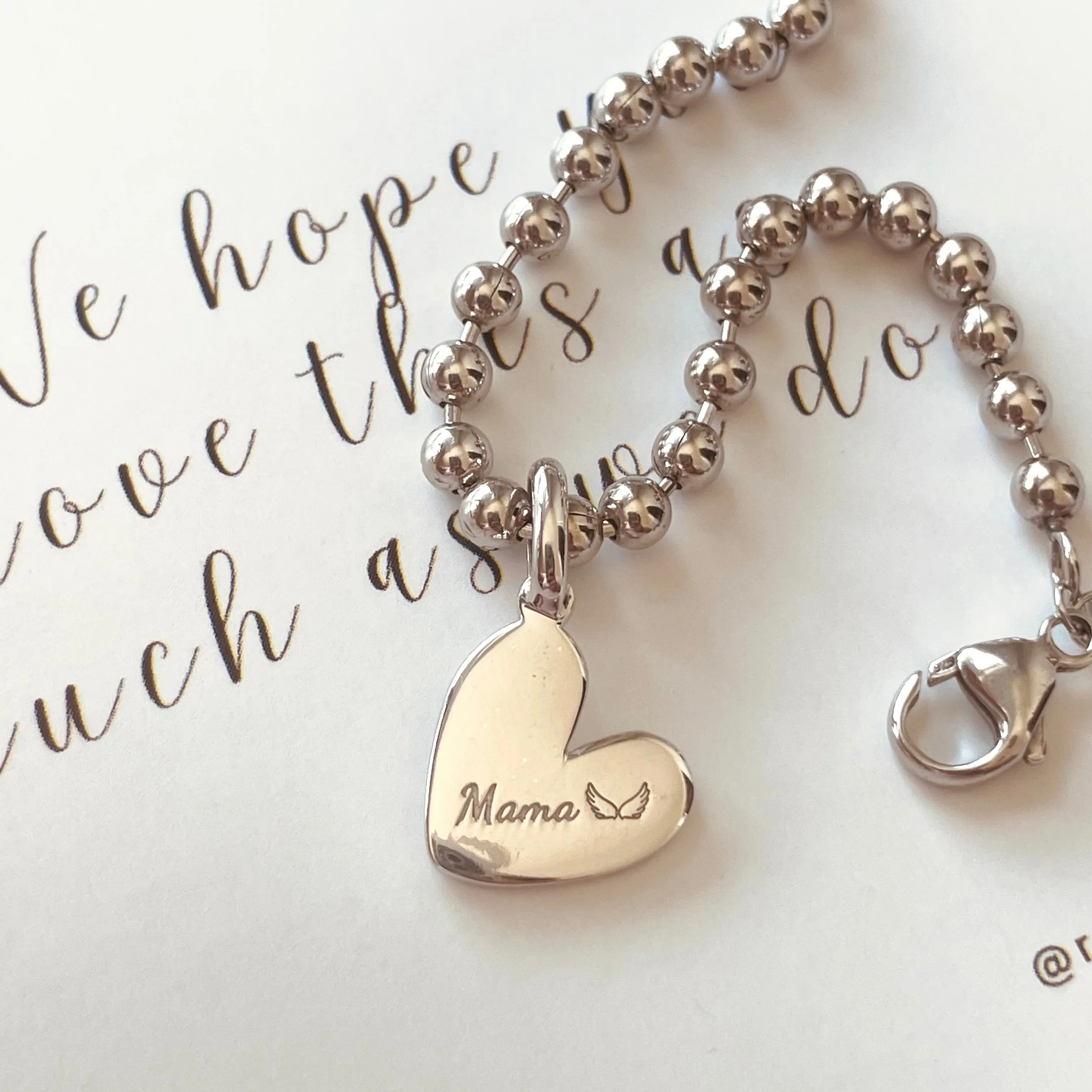 Double Heart Name Bracelet