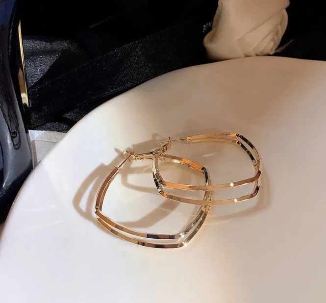 E1510 - Elegant double hoop Earrings