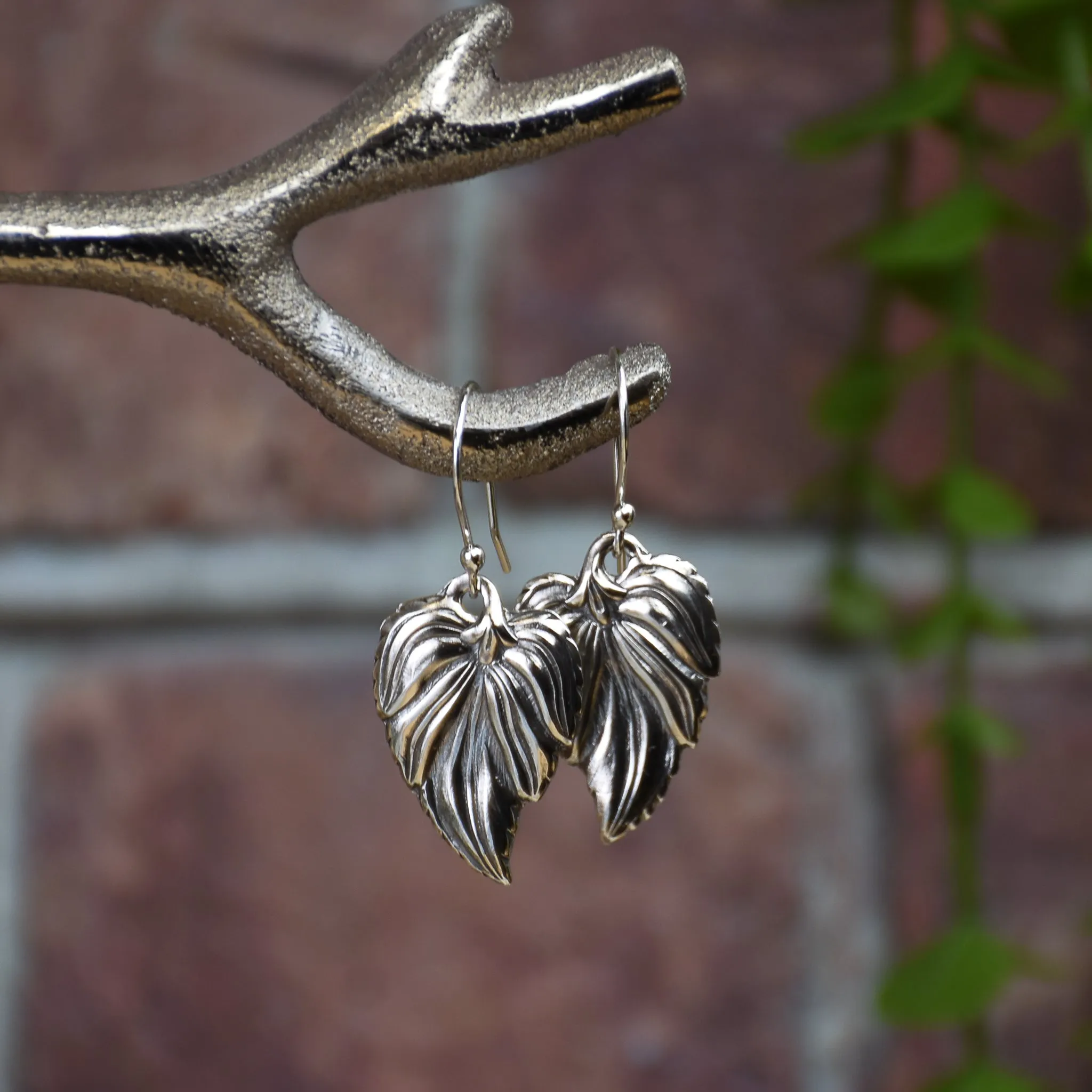 Elegant Leaf Sterling Silver Earrings