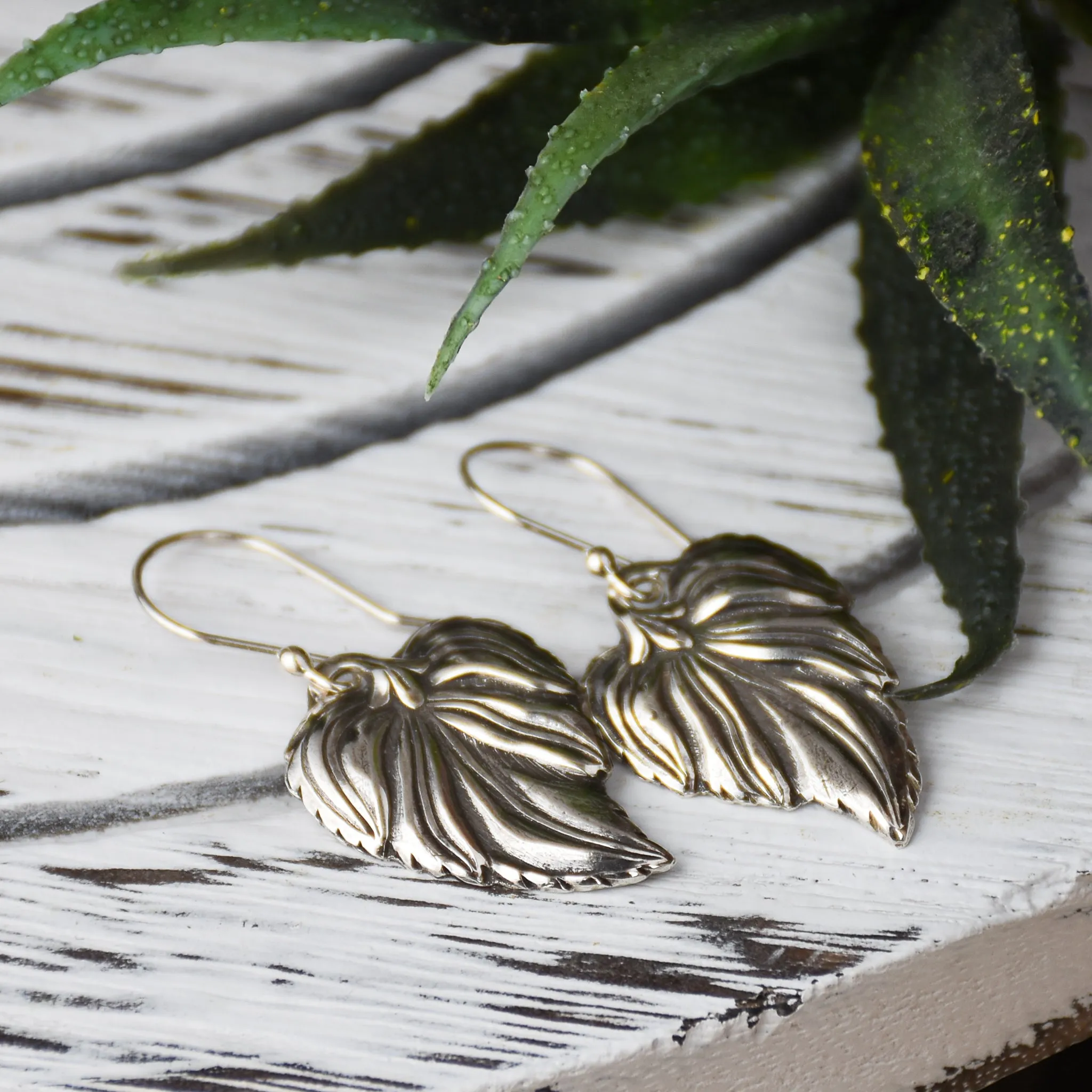 Elegant Leaf Sterling Silver Earrings