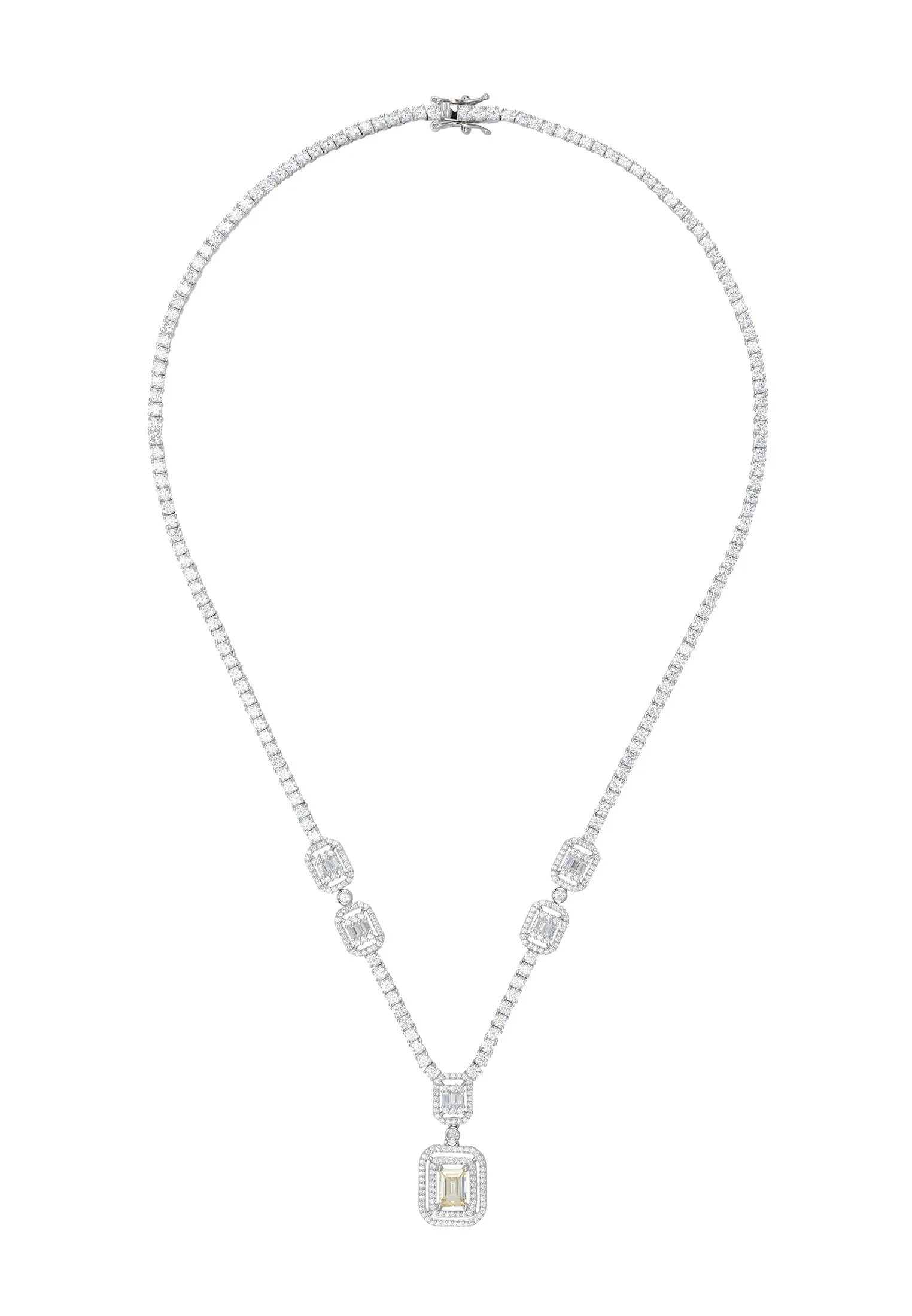 Evita Lemon Topaz Statement Necklace Silver