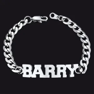 FaithHeart Stainless Steel Cuban Bracelet With Name For Men