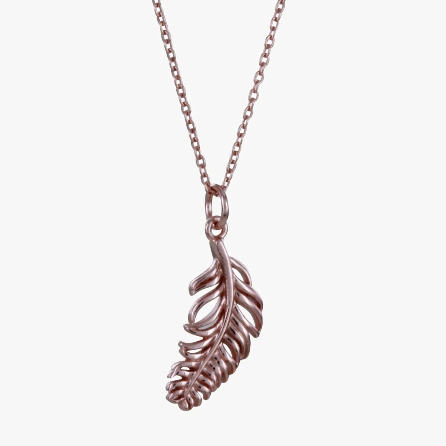 Feather Drop Necklace in Sterling Silver