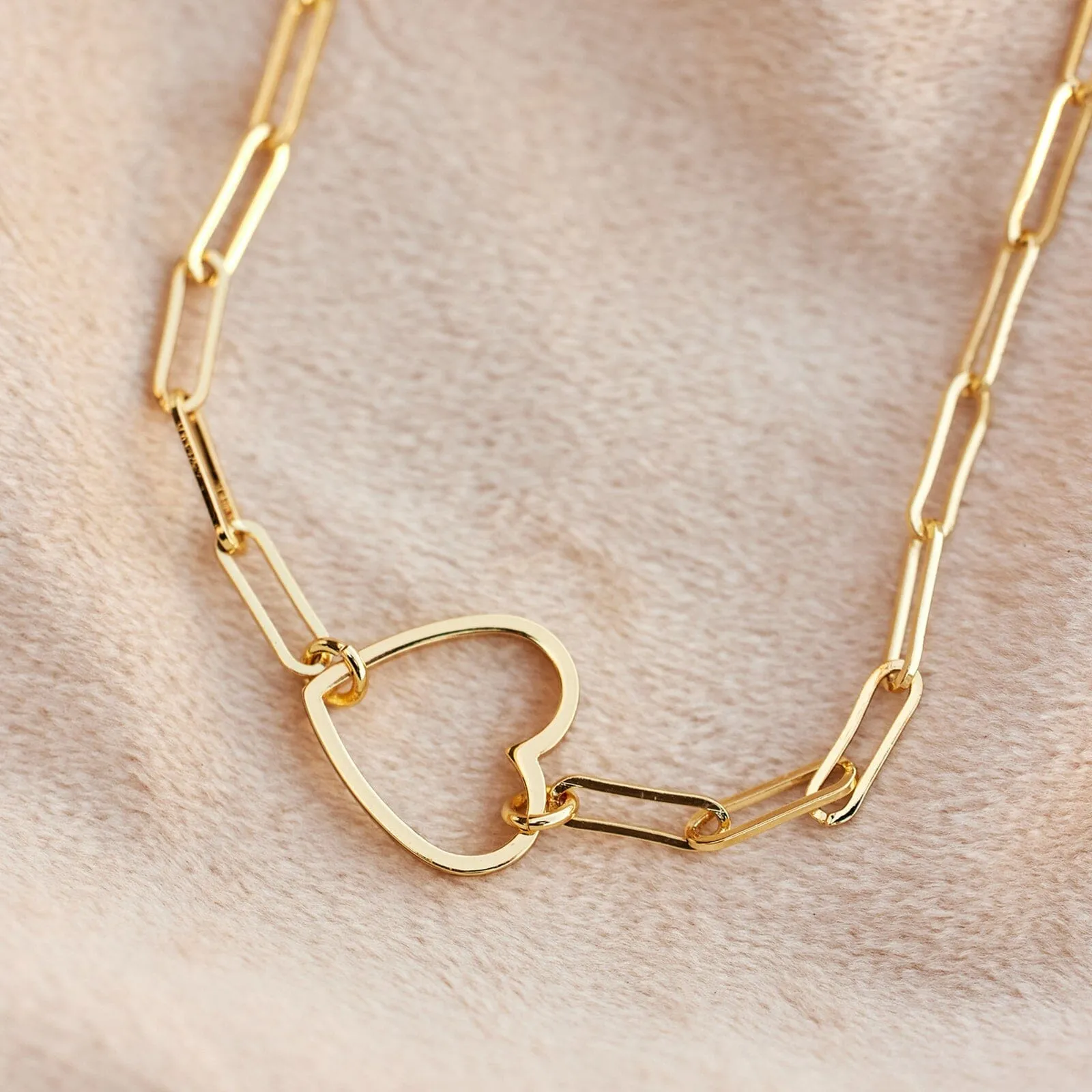 Floating Heart Paperclip Chain Choker