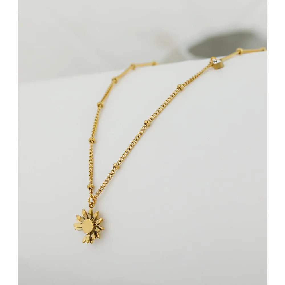 Flower Pendant Dangle Necklace Trendy Jewelry for Women Collar Necklace