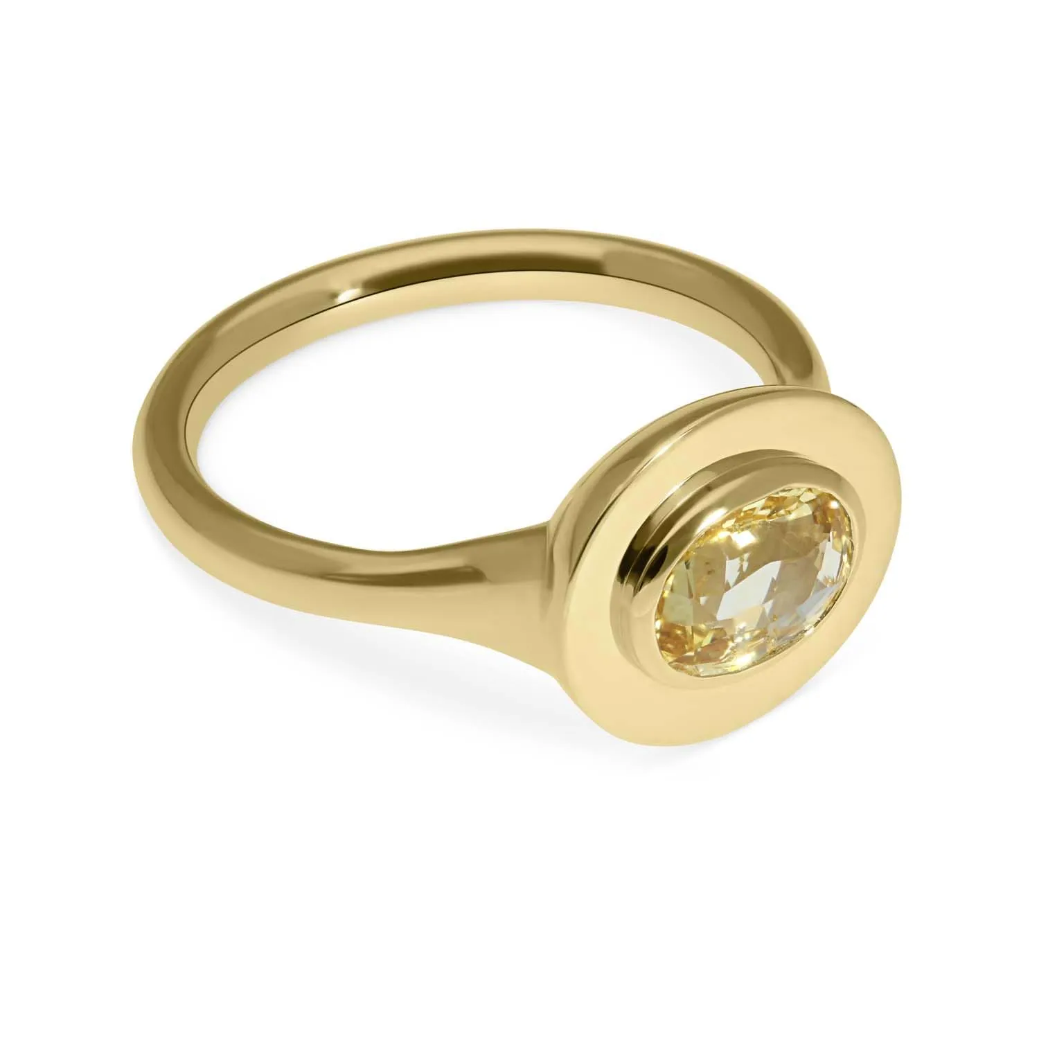 FRAME Gold Oval Yellow Sapphire Ring