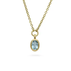 FRAME Oval Aquamarine Gold Necklace