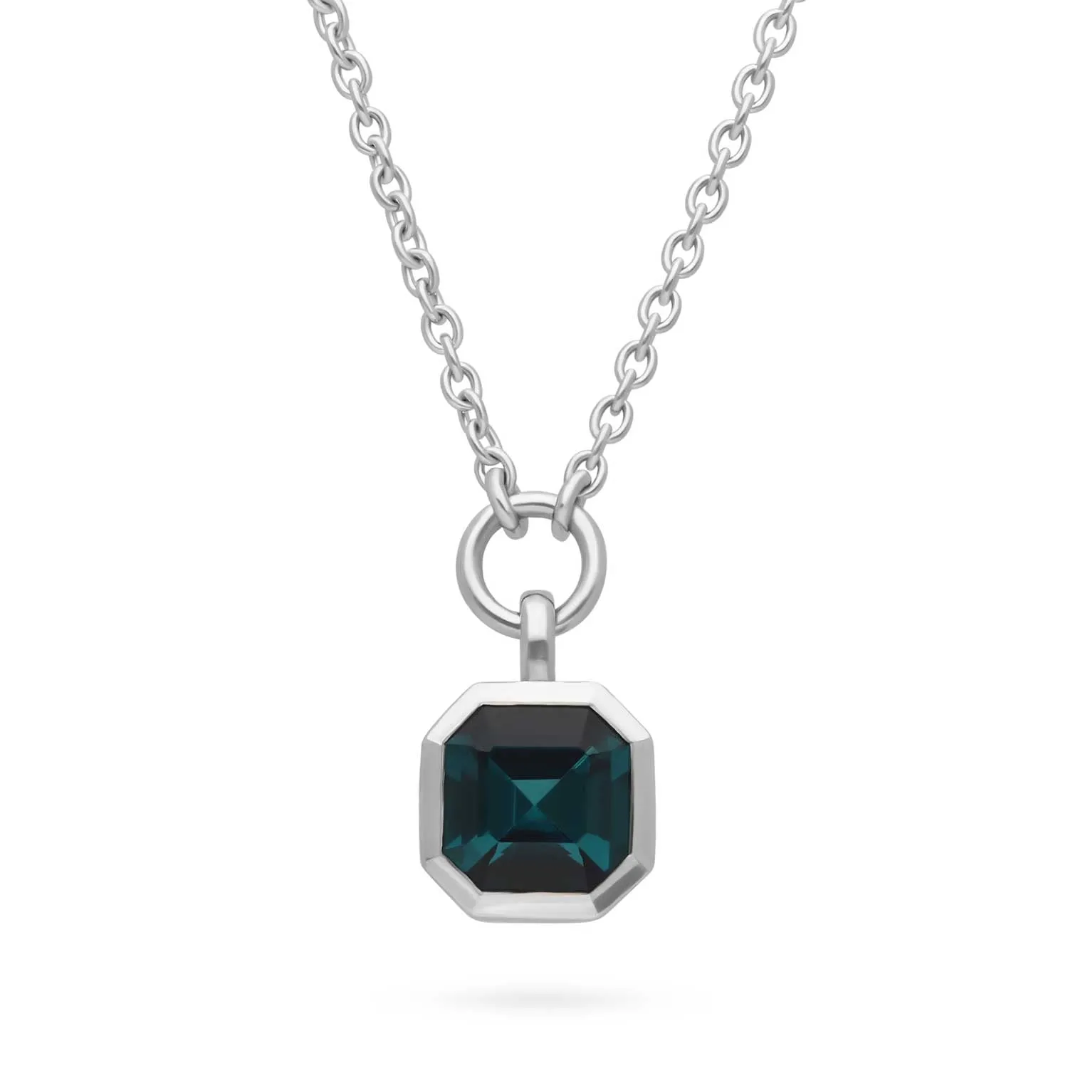 FRAME Teal Tourmaline Platinum Necklace