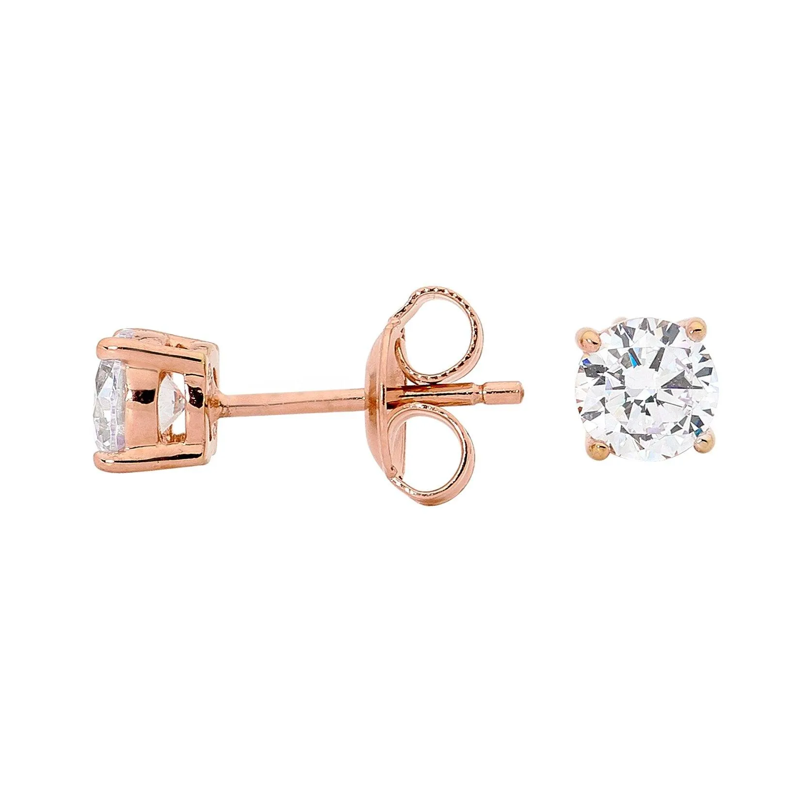 Georgini 5mm Clear Round Stud Rose Gold Stud Rose Gold