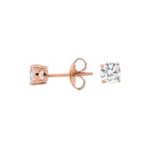 GEORGINI 5MM CLEAR ROUND STUD ROSE GOLD