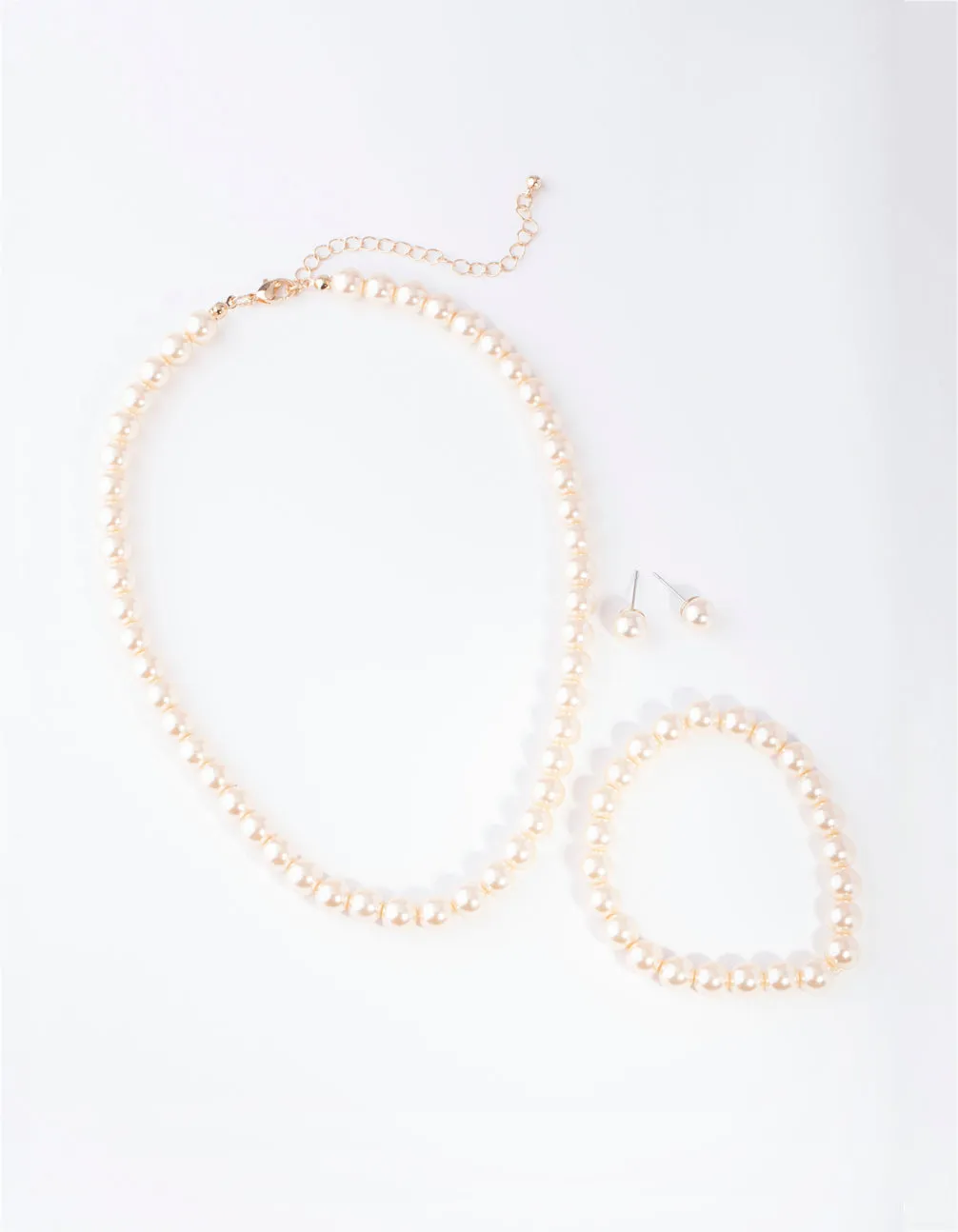 Gold Classic Pearl Jewellery Set