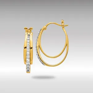 Gold Diamond Hoop Earrings - Model EM4343-025-YA