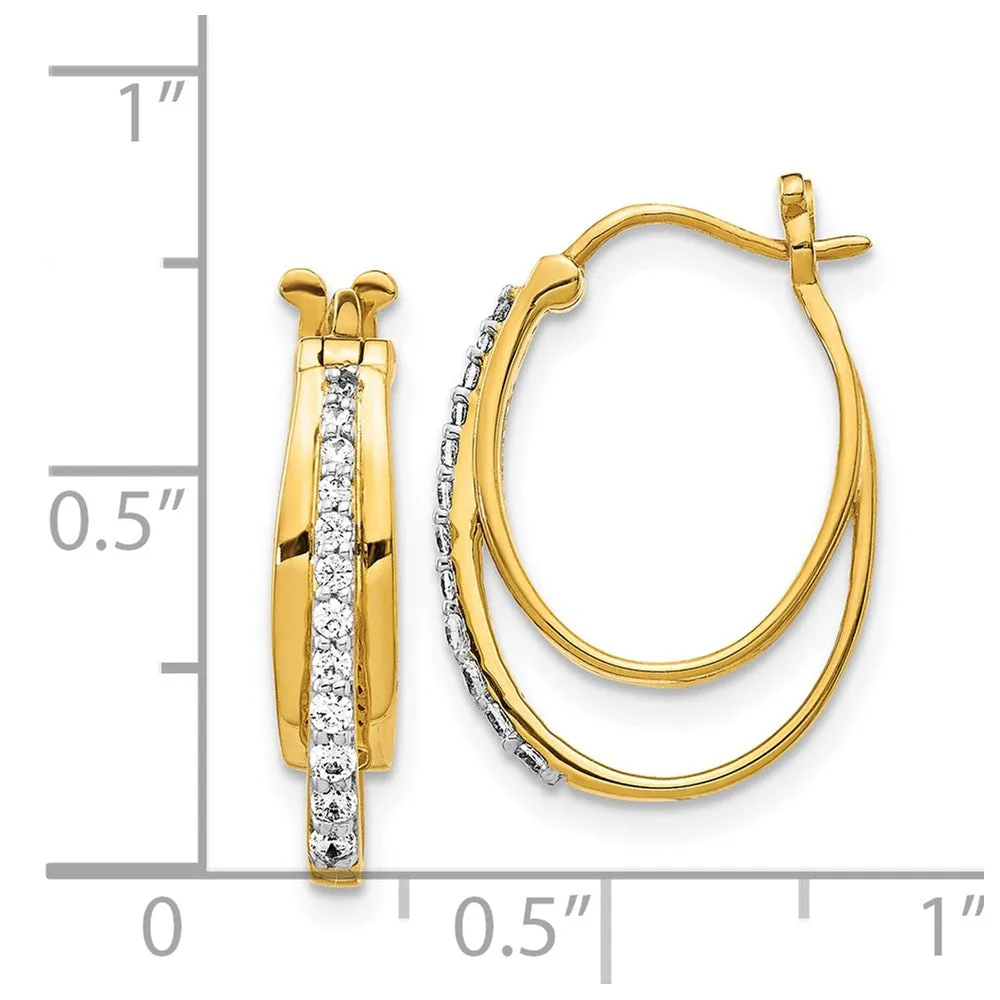 Gold Diamond Hoop Earrings - Model EM4343-025-YA