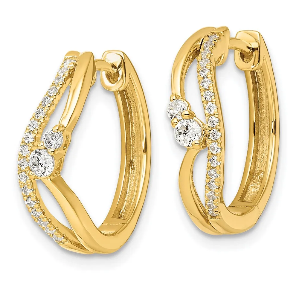 Gold Lab Grown VS/SI FGH Dia Hinged Hoop Earrings - Model EM9654-034-YLG